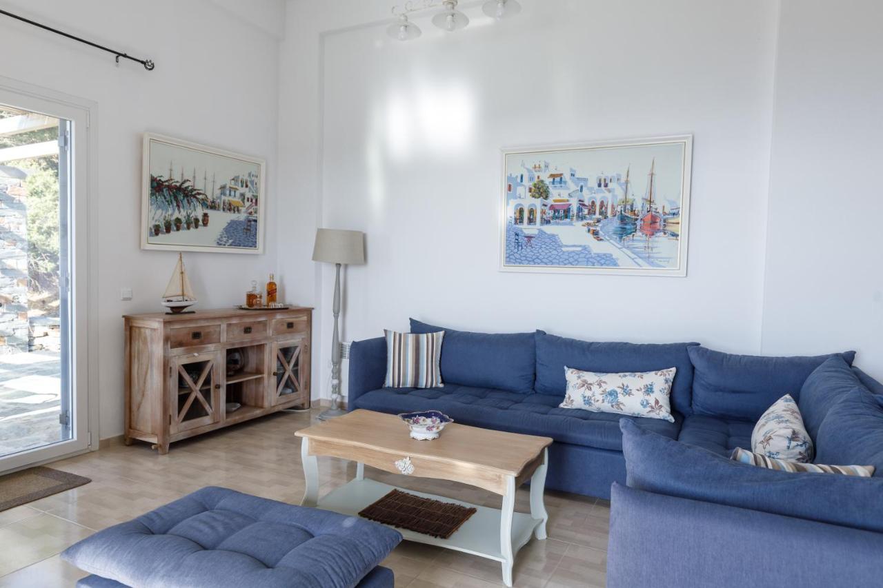Cycladic Villa With Sea View! Ioulis Eksteriør bilde